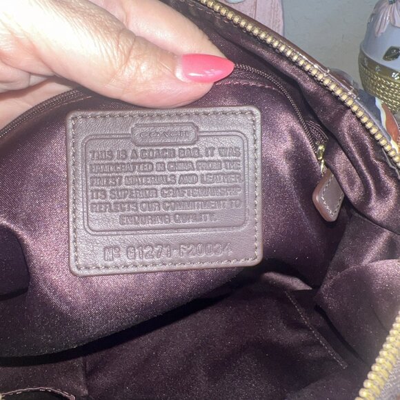 COACH Signature Hand Drawn Scarf Print ASHLEY Satchel Handbag Bag Purse F20034 - Picture 8 of 9